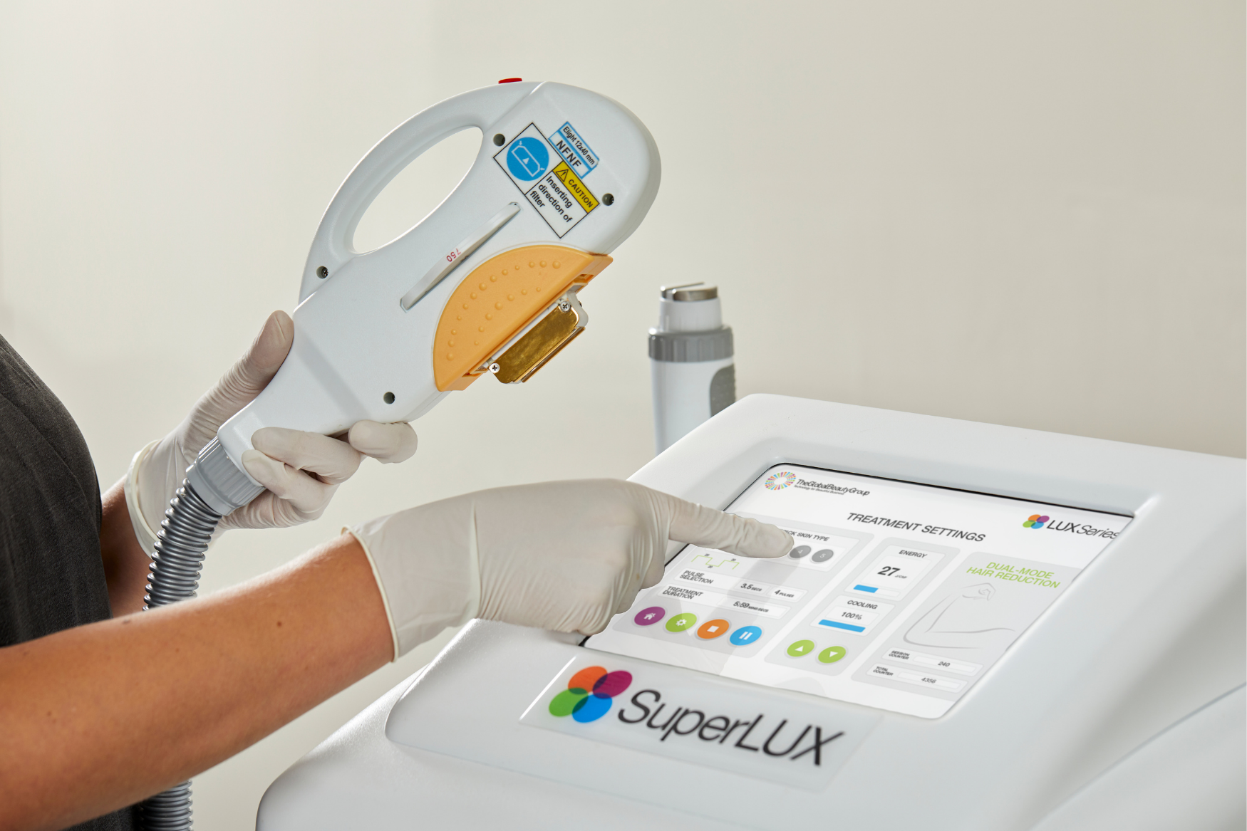Professional IPL machine being operated by a clinician
