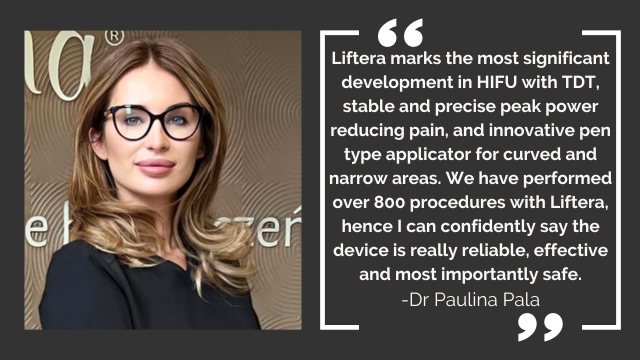 Liftera hifu machine machine testimonial for leading medical professional